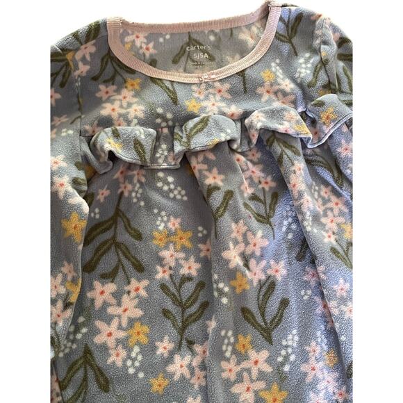 Carter's Lavender Floral Fleece Girl's PJ Pant Set size 5 - Picture 6 of 12